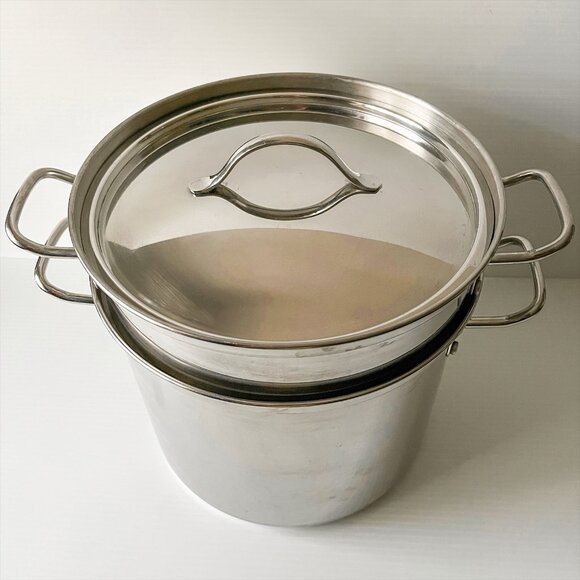 Vintage Lagostina 1901 V01K 3 Piece Pasta Pot Set 10qt Pentola Stainless Steel - Picture 4 of 7